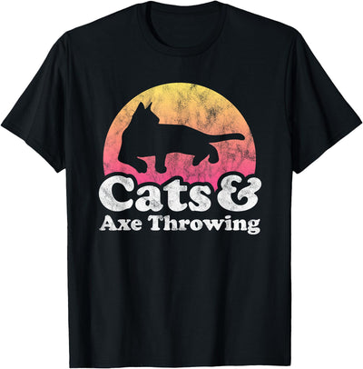 Cats and Axe Throwing Apparel Co Cats and Axe Throwing Men's or Women's Cat and Axe Throwing T-Shirt