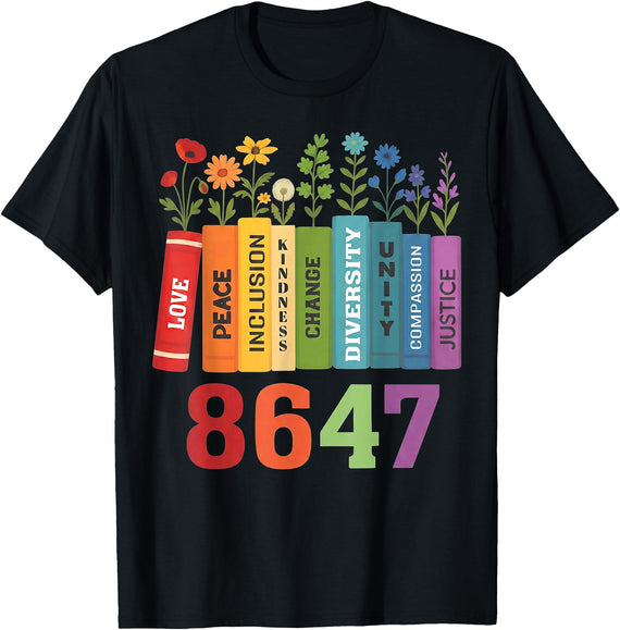 Retro Vintage 8647 Tee Retro Vintage 86 47 Floral 8647 T-Shirt - Black