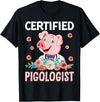 Funny Pig Farm Piggy Farmer Farming Gifts DAIMMER Certified Pigologist T-Shirt - Black