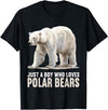 Polar Bears Polar Bear Lovers Shop Just a Boy who loves Polar Bears Polar Bear T-Shirt - Black