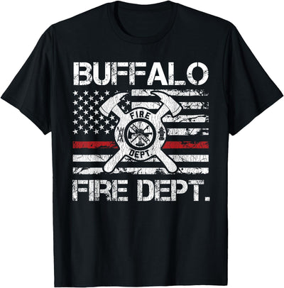 Foxio Buffalo New York Fire Department Thin Red Line Logo T-Shirt