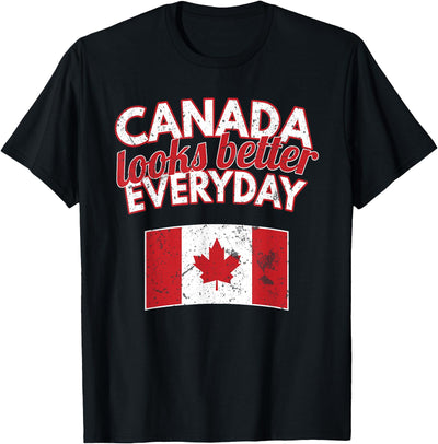 Cold North Canada Flag Apparel Co. Canada Looks Better Everyday Design Funny Canadian Flag T-Shirt