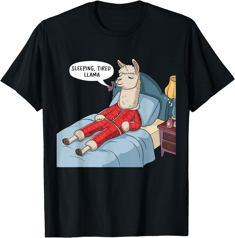 Alpaca shirt Family Llama Pjs Clothes Alpaca Llama with Red Buffalo Plaid Pajamas Girl Boy Llama T-Shirt - Black