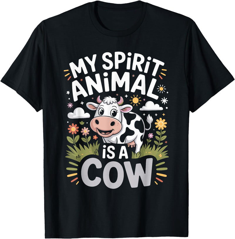 COW Designs By ShirtZilla My Spirit Animal is A Cow T-Shirt Funny Cows T-Shirt - As Pictured