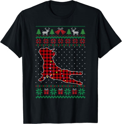 Christmas Frenchie Dog Xmas Frenchie Red Plaid Buffalo Funny T-Shirt