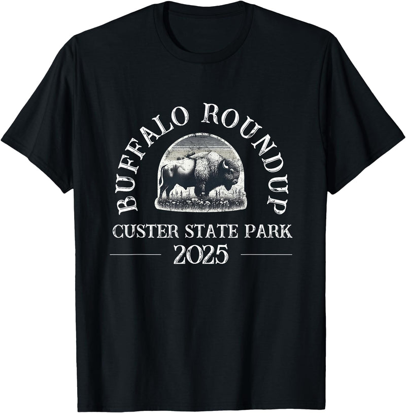 Southridge Design 2025 Custer State Park Buffalo Roundup - Distressed T-Shirt - Black