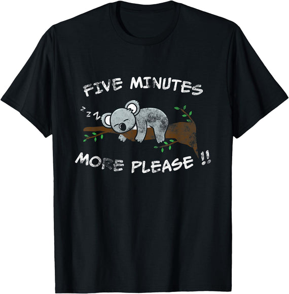 Australian Animal Wildlife Lover Slow Koala Bear Hanging Sleeping In A Tree T-Shirt - Black
