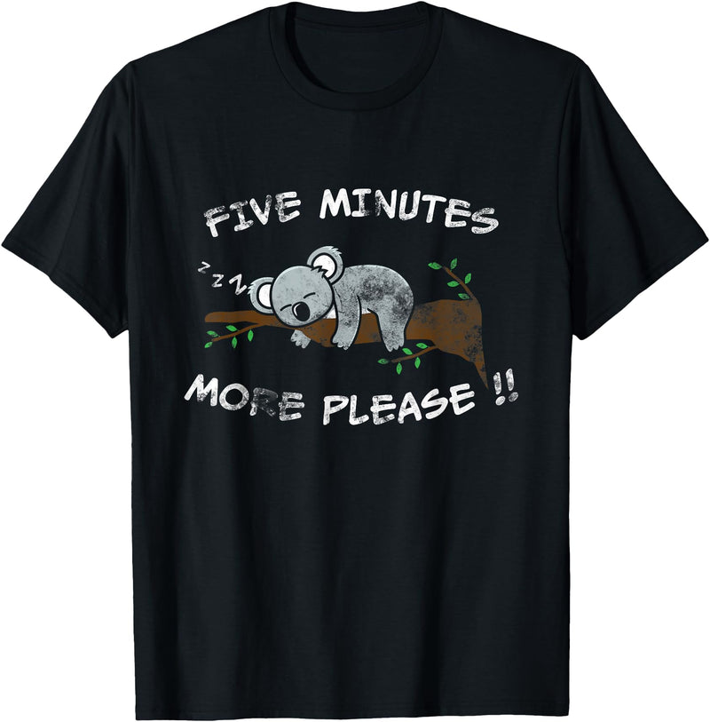 Australian Animal Wildlife Lover Slow Koala Bear Hanging Sleeping In A Tree T-Shirt - Black