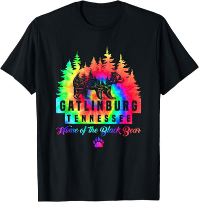 Gatlinburg Tennessee Bear Great Smoky Mountains Tie Dye T-Shirt