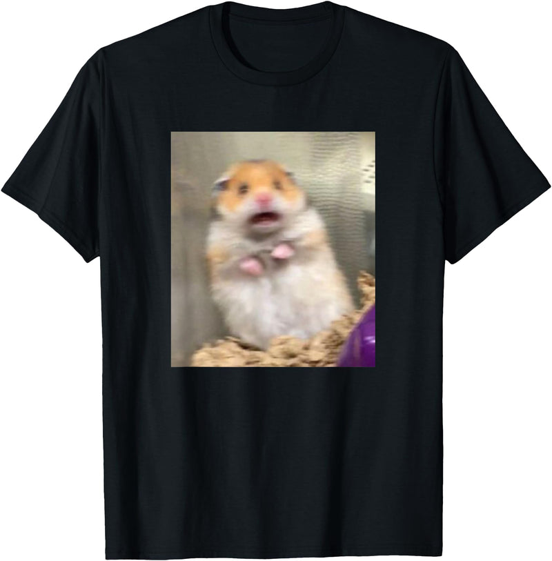 Scared Hamster Meme Funny Pet Owner Dank Trendy T-Shirt - Black