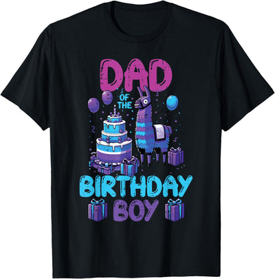 Birthday Party Shirts For Men Women Kids Dad of Birthday Boy Llama Pinata Party Family Matching Men T-Shirt