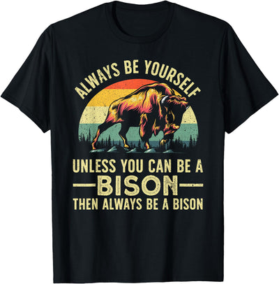 Cow Best Bison Design Women Kids Buffalo Bison Lovers T-Shirt
