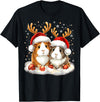 Funny Xmas Guinea Pig Lover Christmas Christmas Guinea Pig Reindeer Xmas T-Shirt - Black