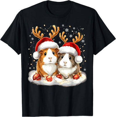 Christmas Guinea Pig Reindeer Xmas T-Shirt