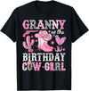 Pink Western Cowgirl Bday Party Family Matching Granny Of The Birthday Cow-Girl Rodeo Cowgirl Bday T-Shirt - Black