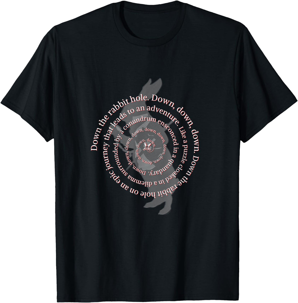 Down the Rabbit Hole. Alice in Wonderland T-Shirt in Black