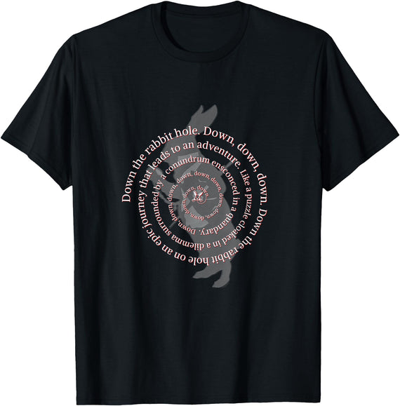 Down the Rabbit Hole. Alice in Wonderland T-Shirt in Black