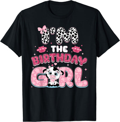 Birthday Hhl Group I'm the Birthday Girl Farm Cow Family T-Shirt