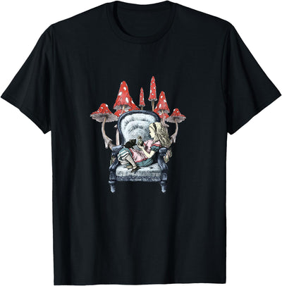 Alice in Wonderland Mushroom Forest Scene T-Shirt