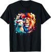 Christian Clothing Lion And Lamb Christian Art Lion And Lamb Geometric Christian Clothing T-Shirt - Black