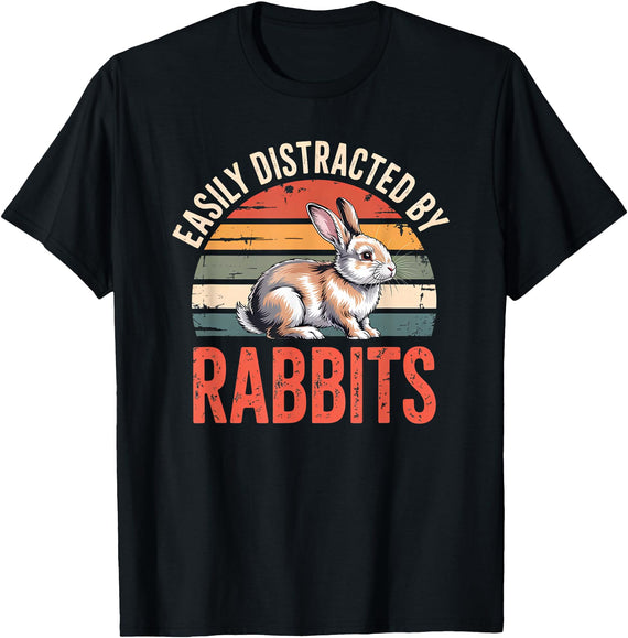 Cute Rabbit Lover Bunny Graphic T-Shirt in Black