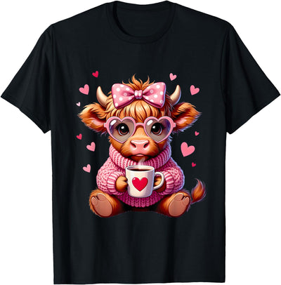 Highland Cow Cute Adorable Girl T-Shirt