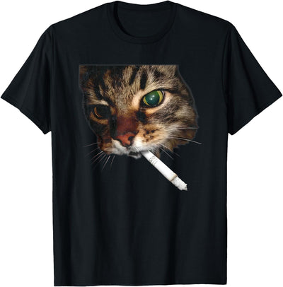 Funny Cat Smoking Vintage Meme Women Men Cat Lover Funny Cat Smoking Vintage Grunge Meme Women Men Cat Lover T-Shirt