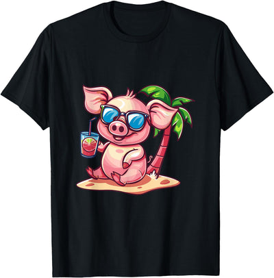Party Pig Palm Trees Summer Vacation T-Shirt