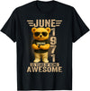June 1971 55th Birthday Gifts for Men Women 55 Year Old June 1971 Teddy Bear 55th Birthday Men Women T-Shirt - Black