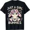 Just a Girl Who Loves Bunnies T-Shirt in Black