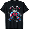 Funny Rabbit Hockey Bunny Easter Men Boy Kid Youth T-Shirt in Black