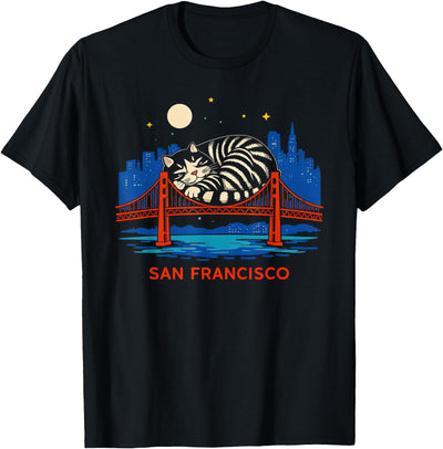 San Francisco Cat Golden Gate Bridge t -shir t San Francisco Cat Golden Gate Bridge T-Shirt