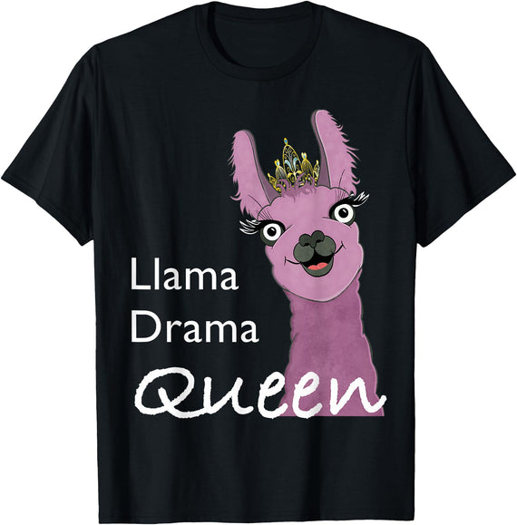The Packing Llamas Llama drama queen T-Shirt - Black