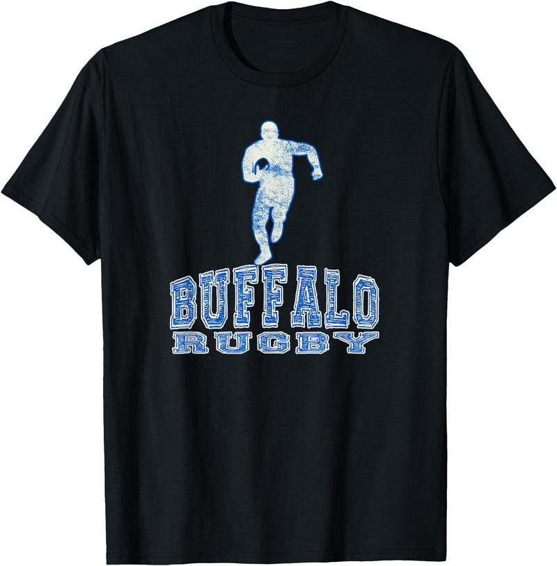 Vintage Buffalo Rugby Merch Vintage Buffalo Rugby with Rugby Player T-Shirt - Black