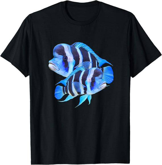 World Support Tees Frontosa Cichlid Fish Aquarium Owners Monster Fish Gift T-Shirt - Black
