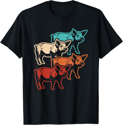 Retro Pig Vintage Pig Lover Farmer Men Women T-Shirt