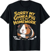Sorry My Guinea Pig ate my Homework Kids School Sorry My Guinea Pig Ate My Homework Funny Pet Rodent Hamster T-Shirt - Black