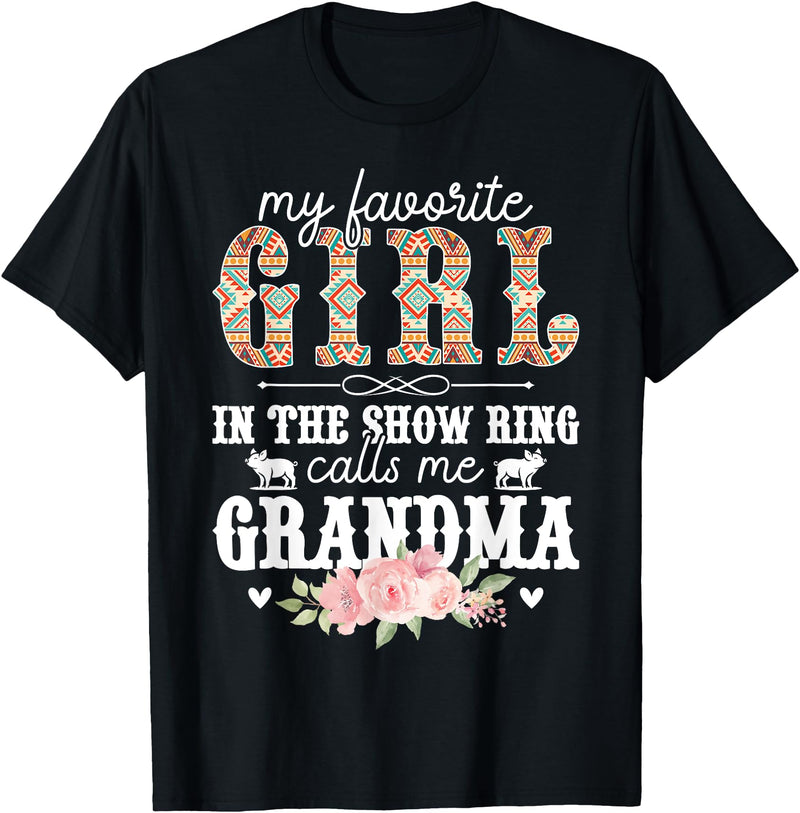 Proud Pig Show Grandma For Mother's Day Proud Pig Show Grandma Pig Show Grandmother T-Shirt - Black
