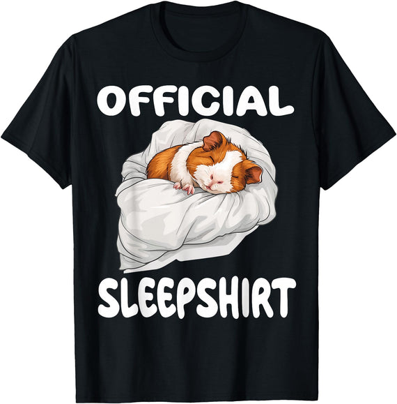 Official Sleep Pajamas Nightgown Sleepwear Co. Guinea Pig Official Sleepshirt Pajamas Nightgown T-Shirt - Black