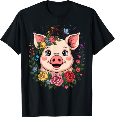 Cute Pig Lover Art for Women Girls Unique Piggy Related T-Shirt