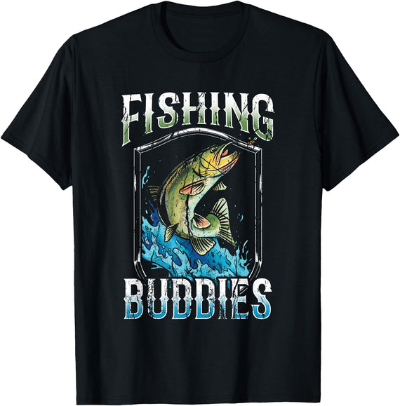 Fishing Buddy Fish Favorite Friends Fishing Buddies Fisher Buddy Fisherman T-Shirt - Black