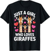 Giraffe Gift For Giraffe Lover Accessories & Stuff Cute Giraffe Art for Women Girls Giraffe Print Giraffe Lover T-Shirt - Black