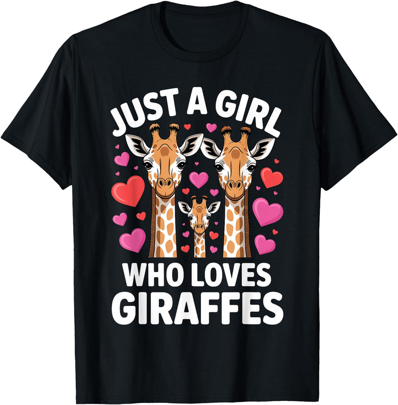 Giraffe Gift For Giraffe Lover Accessories & Stuff Cute Giraffe Art for Women Girls Giraffe Print Giraffe Lover T-Shirt - Black