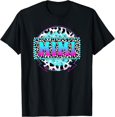 Groovy Mimi Cow Print Pattern Grandma Mother's Day T-Shirt