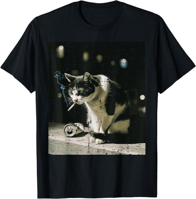 Cat Shirts For Men Women Girls Kids Gift Tough Cat Attitude Cool Meme Feline Animal Lover Men Women T-Shirt