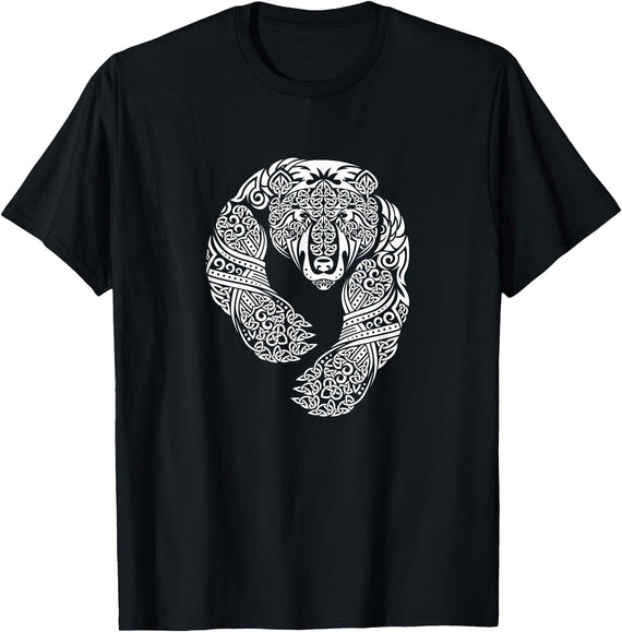 CELTIC KNOTWORK TRIBAL TATTOO BEAR TEES CELTIC KNOTWORK TRIBAL TATTOO BEAR T-SHIRT T-Shirt - Black