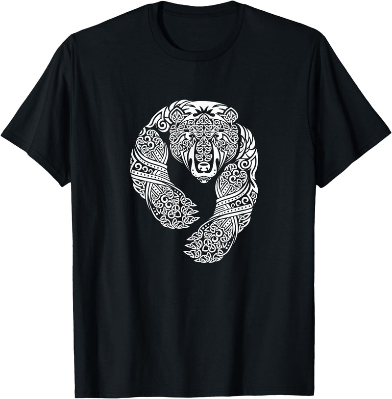 CELTIC KNOTWORK TRIBAL TATTOO BEAR TEES CELTIC KNOTWORK TRIBAL TATTOO BEAR T-SHIRT T-Shirt - Black
