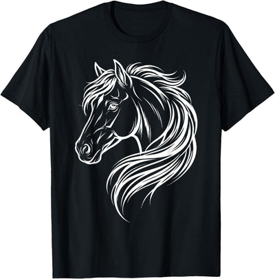 Horse Silhouette Farm Animal Graphic Horses Cute Horse Silhouette Art Equestrian Farm Animal Horse Lover T-Shirt