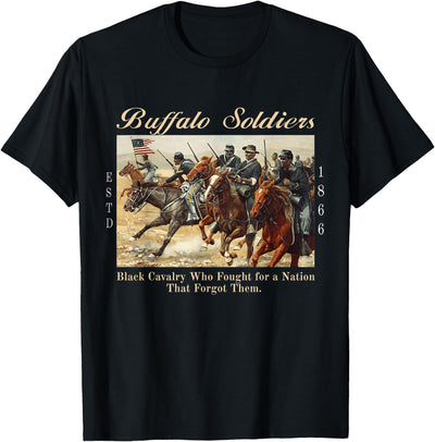 Cow Buffalo Soldiers Western Melanin Black African American T-Shirt