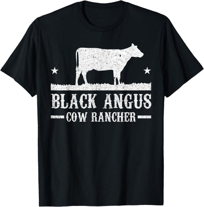 Black Angus Cow Cattle Rancher Farmer T-Shirt